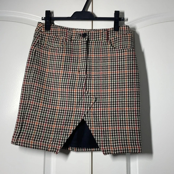 ZADIG & VOLTAIRE Wool Blend Houndstooth Check Mini Skirt size 38 NWT - Picture 7 of 9